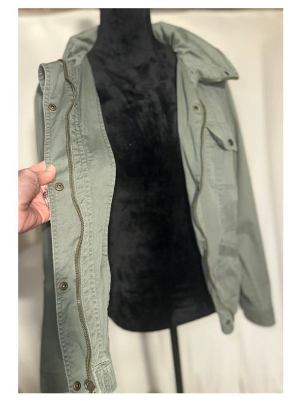 Style & Co Military-style Jacket, Green 18W - Picture 4 of 10
